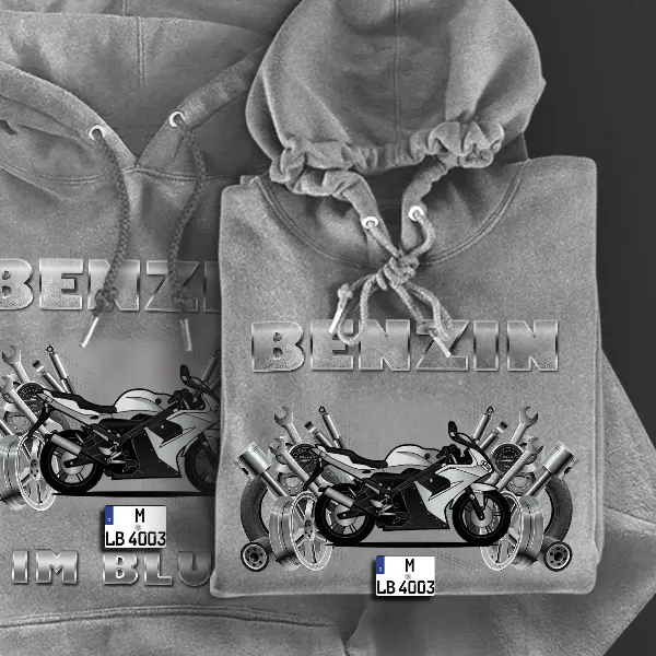 TZR-50 5WX Hoodie für Damen u. Herren personalisiert mit deinem Motorrad u. Kennzeichen!