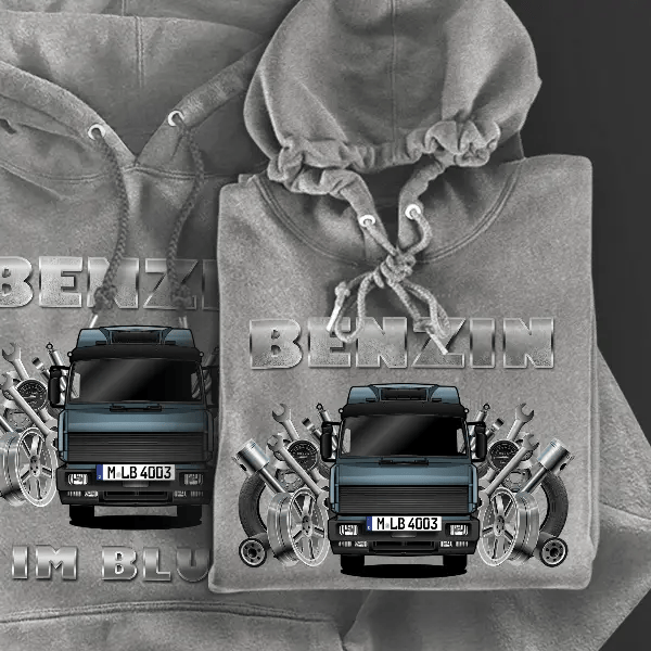 Turbostar Hoodie für Damen u. Herren personalisiert mit deinem LKW u. Kennzeichen!