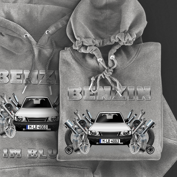 9000 Hoodie für Damen u. Herren personalisiert mit deinem Auto u. Kennzeichen!