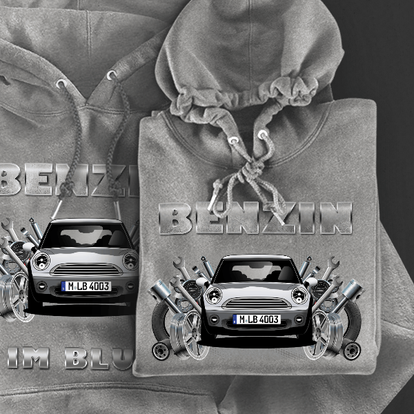 Clubman One Hoodie für Damen u. Herren personalisiert mit deinem Auto u. Kennzeichen!