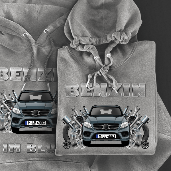 GLE Hoodie für Damen u. Herren personalisiert mit deinem Auto u. Kennzeichen!