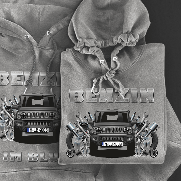 Jimny Hoodie für Damen u. Herren personalisiert mit deinem Auto u. Kennzeichen!