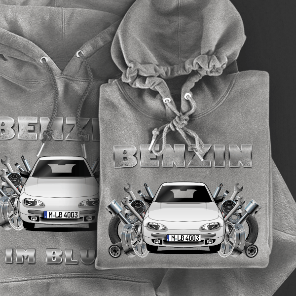 100 NX Hoodie für Damen u. Herren personalisiert mit deinem Auto u. Kennzeichen!
