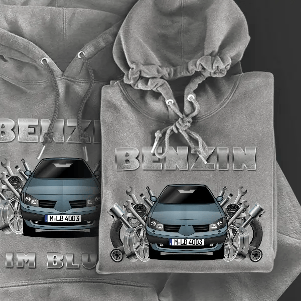 Megane Cabriolet Hoodie für Damen u. Herren personalisiert mit deinem Auto u. Kennzeichen!