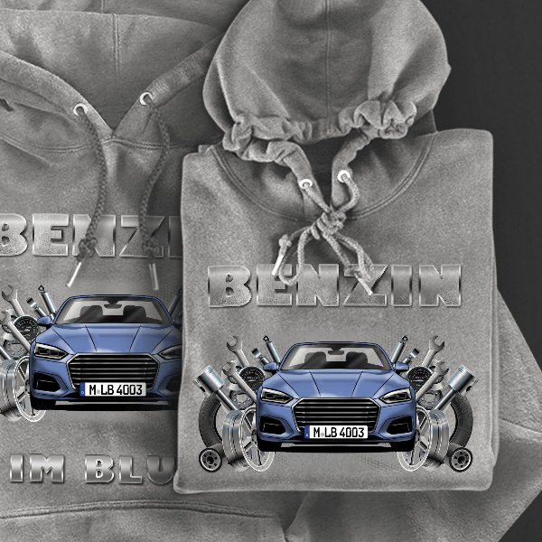 A5 Cabriolet Hoodie für Damen u. Herren personalisiert mit deinem Auto u. Kennzeichen!