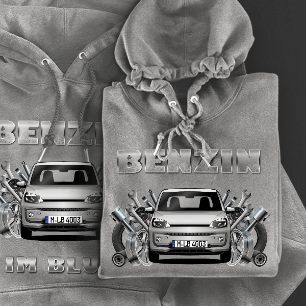 Up (5-Türer) Hoodie für Damen u. Herren personalisiert mit deinem Auto u. Kennzeichen!