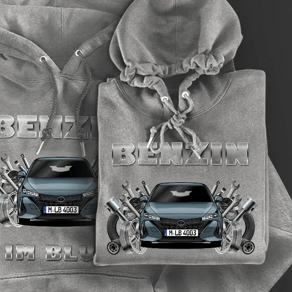 Prius Hoodie für Damen u. Herren personalisiert mit deinem Auto u. Kennzeichen!