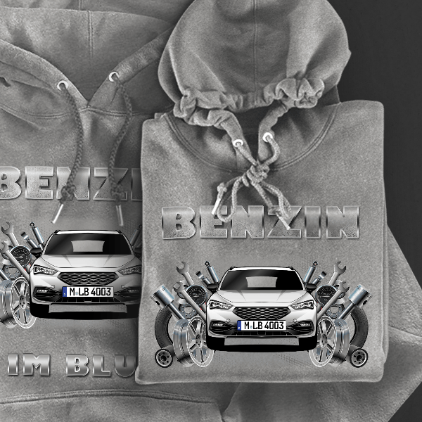 Leon ST Hoodie für Damen u. Herren personalisiert mit deinem Auto u. Kennzeichen!