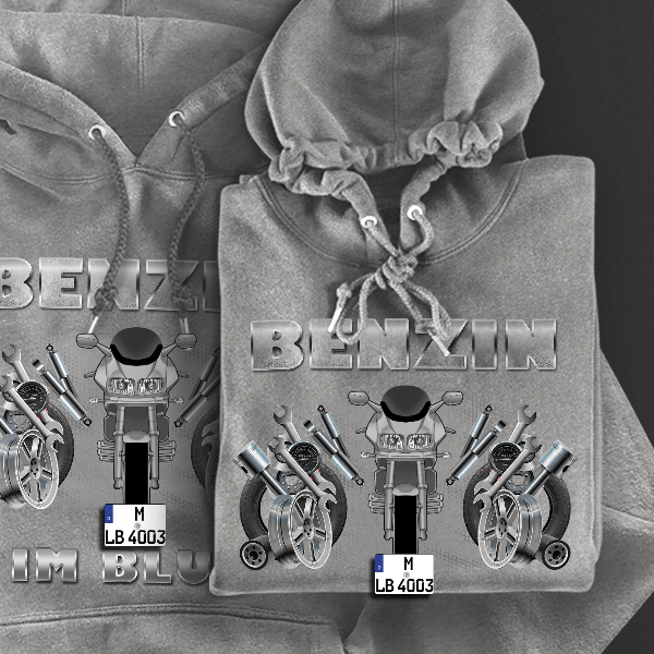 FZS600 Fazer Hoodie für Damen u. Herren personalisiert mit deinem Motorrad u. Kennzeichen!