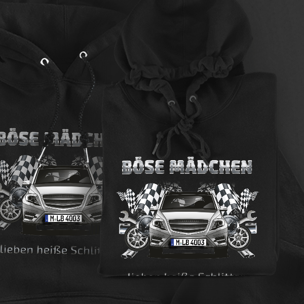 GLK Hoodie für Damen u. Herren personalisiert mit deinem Auto u. Kennzeichen!