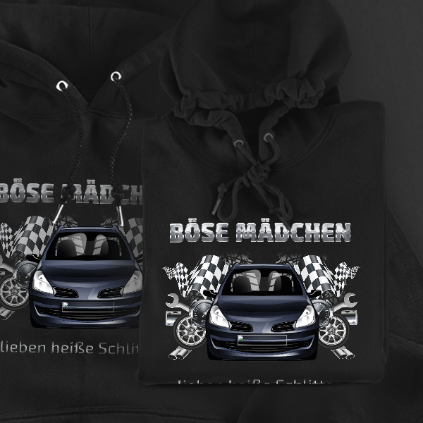 Clio (5-Türer) Hoodie für Damen u. Herren personalisiert mit deinem Auto u. Kennzeichen!