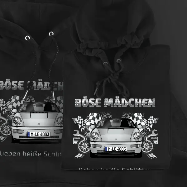911 964 Cabriolet Hoodie für Damen u. Herren personalisiert mit deinem Auto u. Kennzeichen!