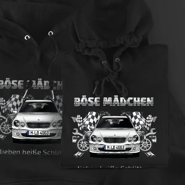 C-Klasse Kombi Hoodie für Damen u. Herren personalisiert mit deinem Auto u. Kennzeichen!