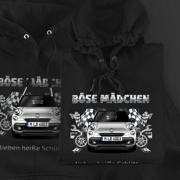 500L Living Hoodie für Damen u. Herren personalisiert mit deinem Auto u. Kennzeichen!