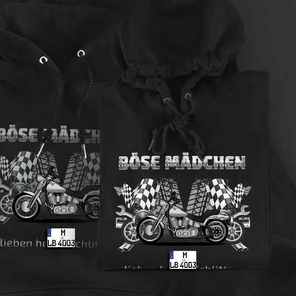FXST Softail Hoodie für Damen u. Herren personalisiert mit deinem Motorrad u. Kennzeichen!