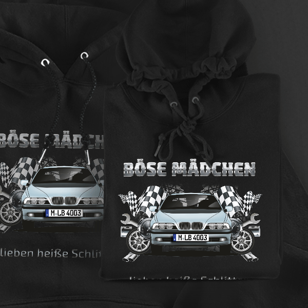 5er Reihe Touring Hoodie für Damen u. Herren personalisiert mit deinem Auto u. Kennzeichen!