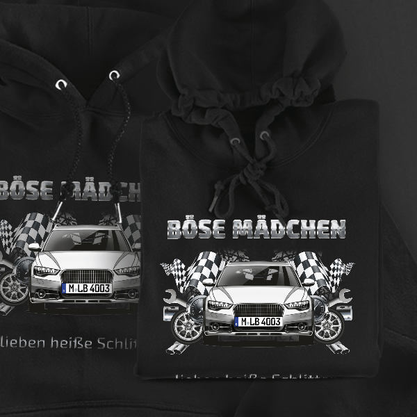 A6 Allroad Hoodie für Damen u. Herren personalisiert mit deinem Auto u. Kennzeichen!