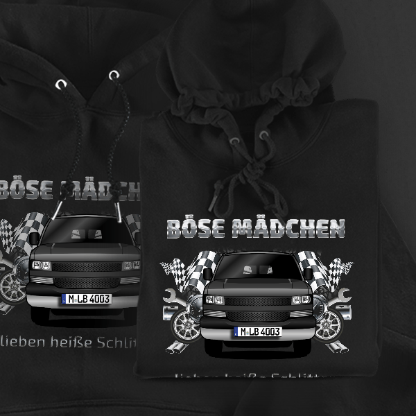 Express Hoodie für Damen u. Herren personalisiert mit deinem Auto u. Kennzeichen!