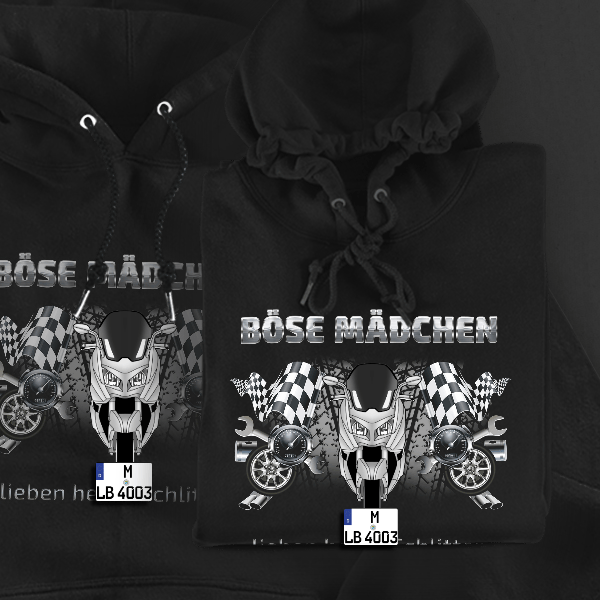 C 600 Sport Hoodie für Damen u. Herren personalisiert mit deinem Motorrad u. Kennzeichen!
