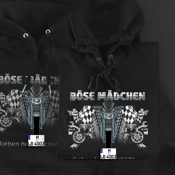 MT-09 Hoodie für Damen u. Herren personalisiert mit deinem Motorrad u. Kennzeichen!