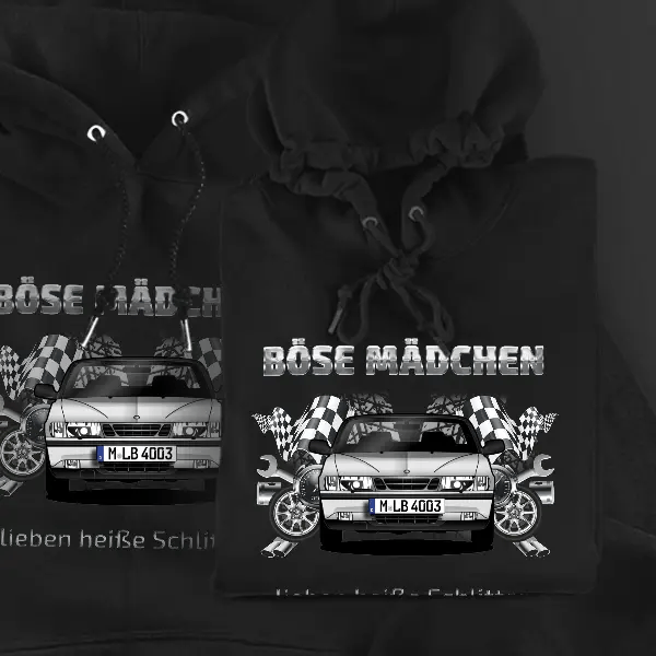 900 Cabriolet Hoodie für Damen u. Herren personalisiert mit deinem Auto u. Kennzeichen!