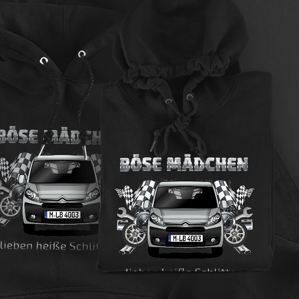 Jumpy Hoodie für Damen u. Herren personalisiert mit deinem Auto u. Kennzeichen!