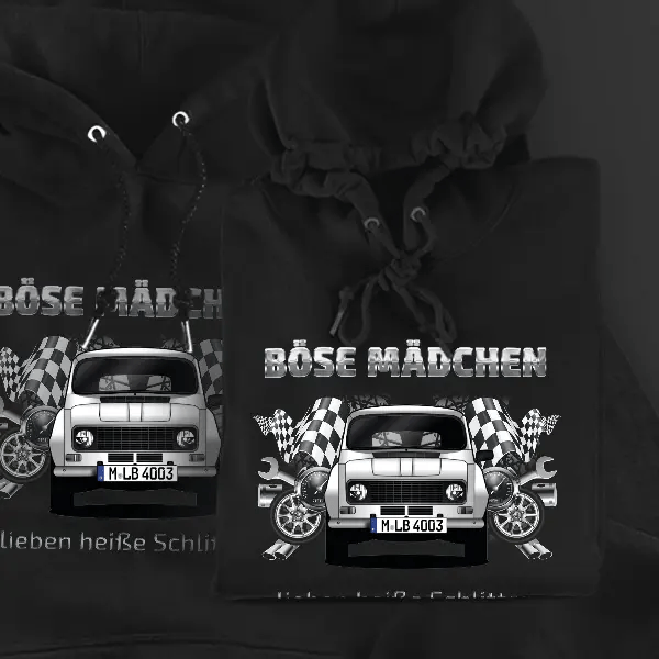 R4 Hoodie für Damen u. Herren personalisiert mit deinem Auto u. Kennzeichen!