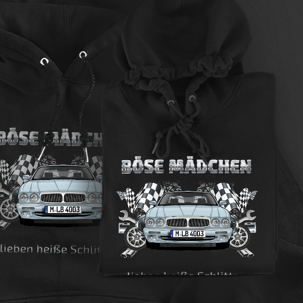 XJ Hoodie für Damen u. Herren personalisiert mit deinem Auto u. Kennzeichen!