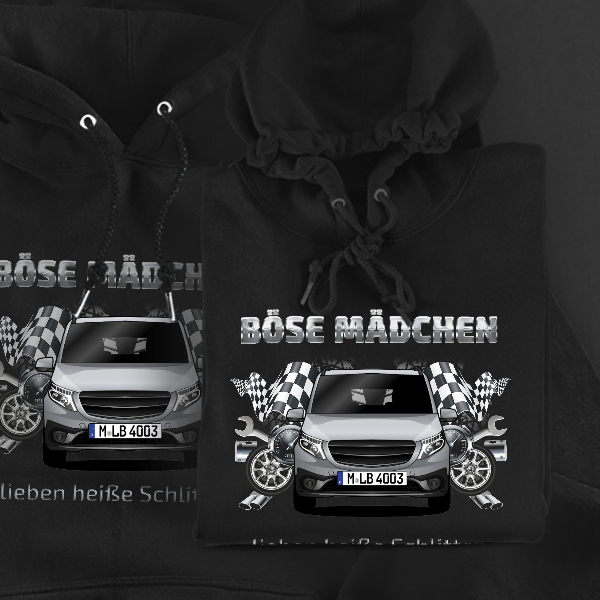 Vito Hoodie für Damen u. Herren personalisiert mit deinem Auto u. Kennzeichen!