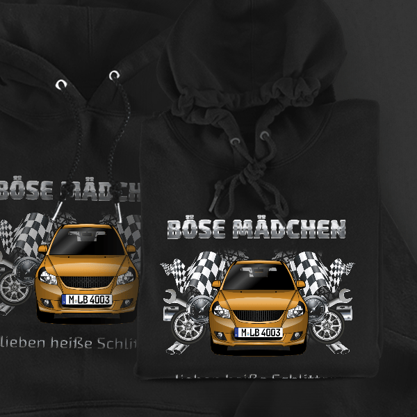 SX4 Limousine Hoodie für Damen u. Herren personalisiert mit deinem Auto u. Kennzeichen!