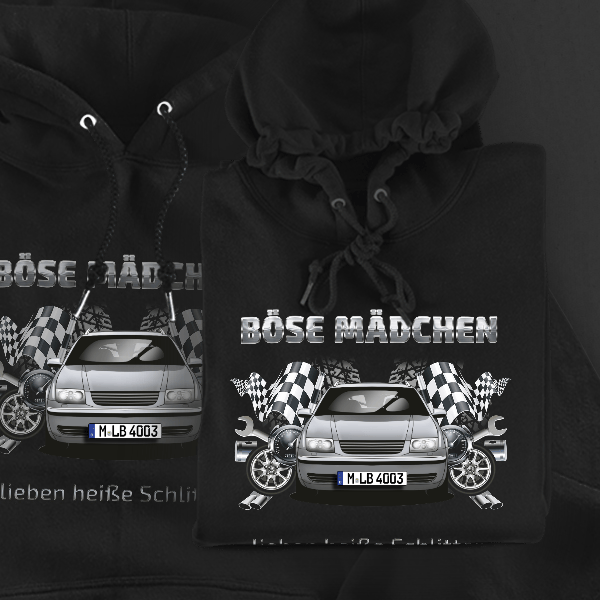 Bora Limousine Hoodie für Damen u. Herren personalisiert mit deinem Auto u. Kennzeichen!