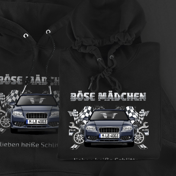 S3 Hoodie für Damen u. Herren personalisiert mit deinem Auto u. Kennzeichen!