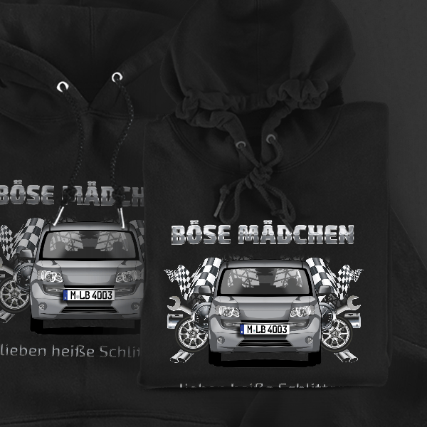 Materia Hoodie für Damen u. Herren personalisiert mit deinem Auto u. Kennzeichen!