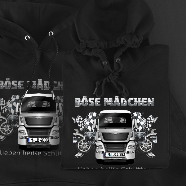 TGX 18.460 Hoodie für Damen u. Herren personalisiert mit deinem LKW u. Kennzeichen!