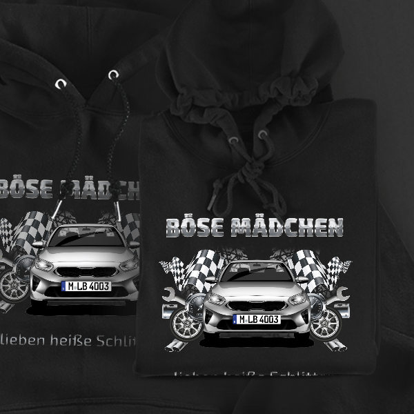 Ceed SW Hoodie für Damen u. Herren personalisiert mit deinem Auto u. Kennzeichen!