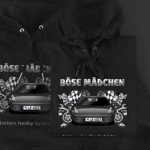 Gallardo Roadster Hoodie für Damen u. Herren personalisiert mit deinem Auto u. Kennzeichen!