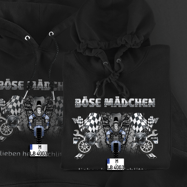 1290 Super Adventure Hoodie für Damen u. Herren personalisiert mit deinem Motorrad u. Kennzeichen!