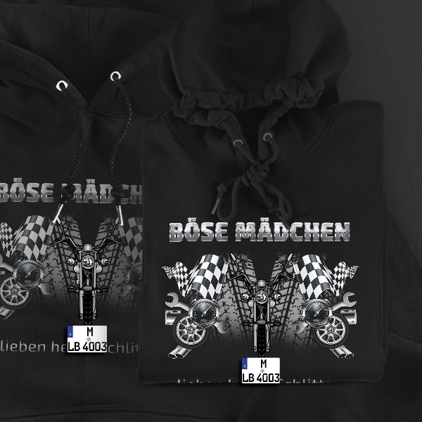 XV125 Hoodie für Damen u. Herren personalisiert mit deinem Motorrad u. Kennzeichen!