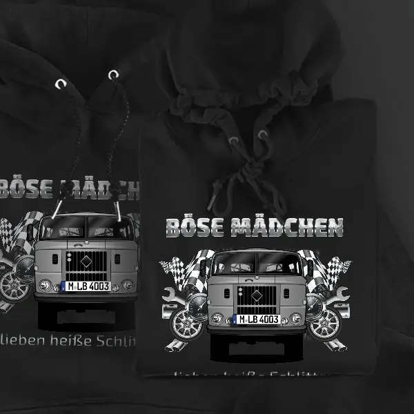 W50 Hoodie für Damen u. Herren personalisiert mit deinem LKW u. Kennzeichen!