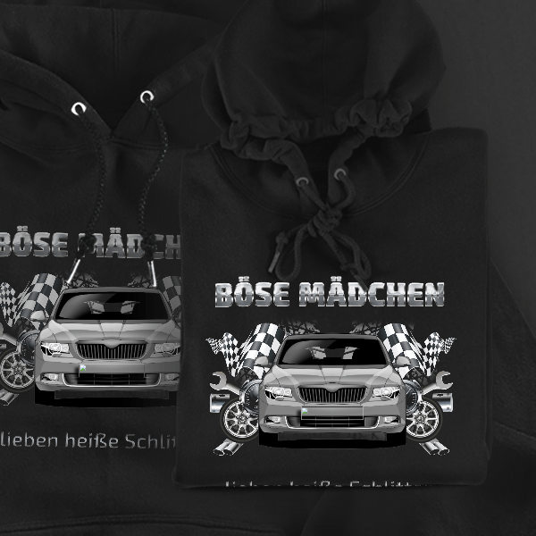 Superb Hoodie für Damen u. Herren personalisiert mit deinem Auto u. Kennzeichen!