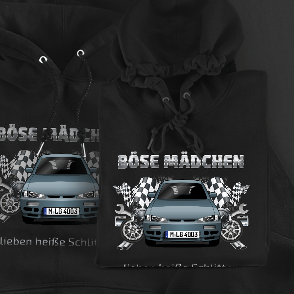 200 SX Hoodie für Damen u. Herren personalisiert mit deinem Auto u. Kennzeichen!