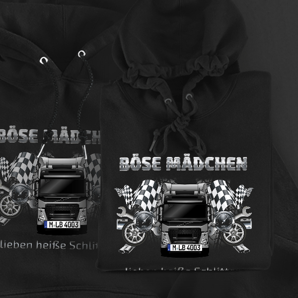 FM Electric Hoodie für Damen u. Herren personalisiert mit deinem LKW u. Kennzeichen!