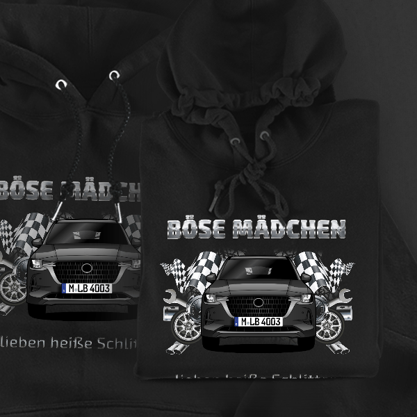 CX-60 Hoodie für Damen u. Herren personalisiert mit deinem Auto u. Kennzeichen!