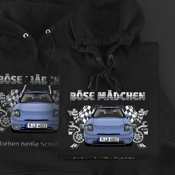 Barchetta Hoodie für Damen u. Herren personalisiert mit deinem Auto u. Kennzeichen!