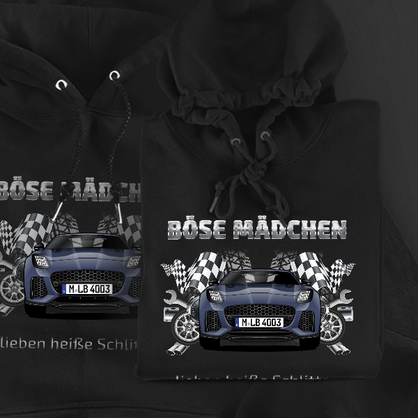 F-Type SVR Hoodie für Damen u. Herren personalisiert mit deinem Auto u. Kennzeichen!