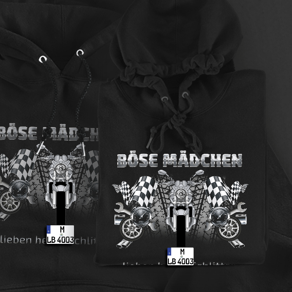 GSF 1200 Bandit Hoodie für Damen u. Herren personalisiert mit deinem Motorrad u. Kennzeichen!