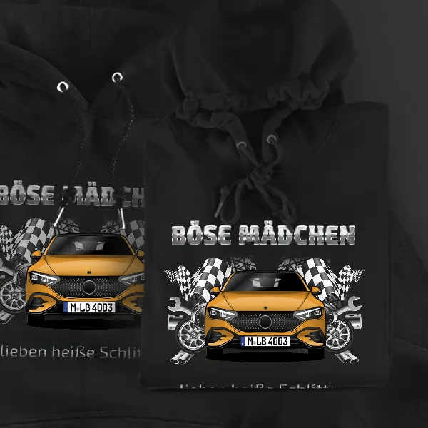 EQE Hoodie für Damen u. Herren personalisiert mit deinem Auto u. Kennzeichen!