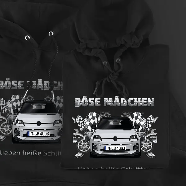 5 E-Tech Hoodie für Damen u. Herren personalisiert mit deinem Auto u. Kennzeichen!