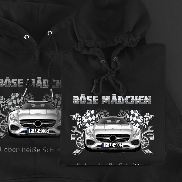 AMG GTC Hoodie für Damen u. Herren personalisiert mit deinem Auto u. Kennzeichen!