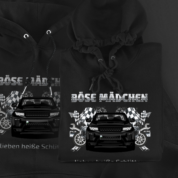 Evoque Cabriolet Hoodie für Damen u. Herren personalisiert mit deinem Auto u. Kennzeichen!